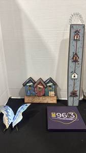 lot 2364 image: Handmade butterfly decor, key hanger and wall decor