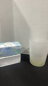 lot 2397 image: Puffs tissues, and waste basket