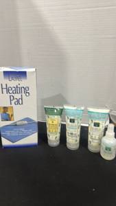 lot 2398 image: Earth therapeutics for balm and spray, and heating pad