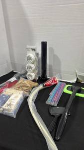 lot 2429 image: Mixed Household Lot Utilitech Puck Lights Flashlight zipties Clothespins and more