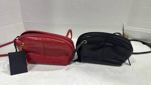 lot 2482 image: Lot of 2 Leather Crossbody Bags Red and Black