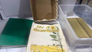 lot 2541 image: Music sheets and cards with Sterilite container