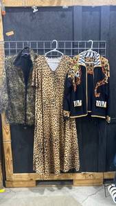 lot 2610 image: Animal print jacket, dress and cardigan, L-XL