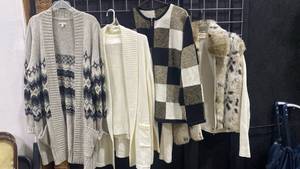 lot 2611 image: Ladies open front cardigans and zip front