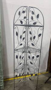 lot 2703 image: Metal corner foldable plant stand 59x17x11