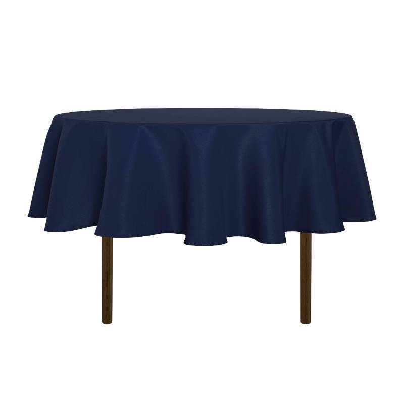 lot 1014 image: sancua Round Tablecloth - 60 Inch - Water Resistant Spill Proof Washable Polyester Table Cloth Decorative Fabric Table Cover for Dining Tables, Buffet Parties and Camping, Navy Retail $19.99