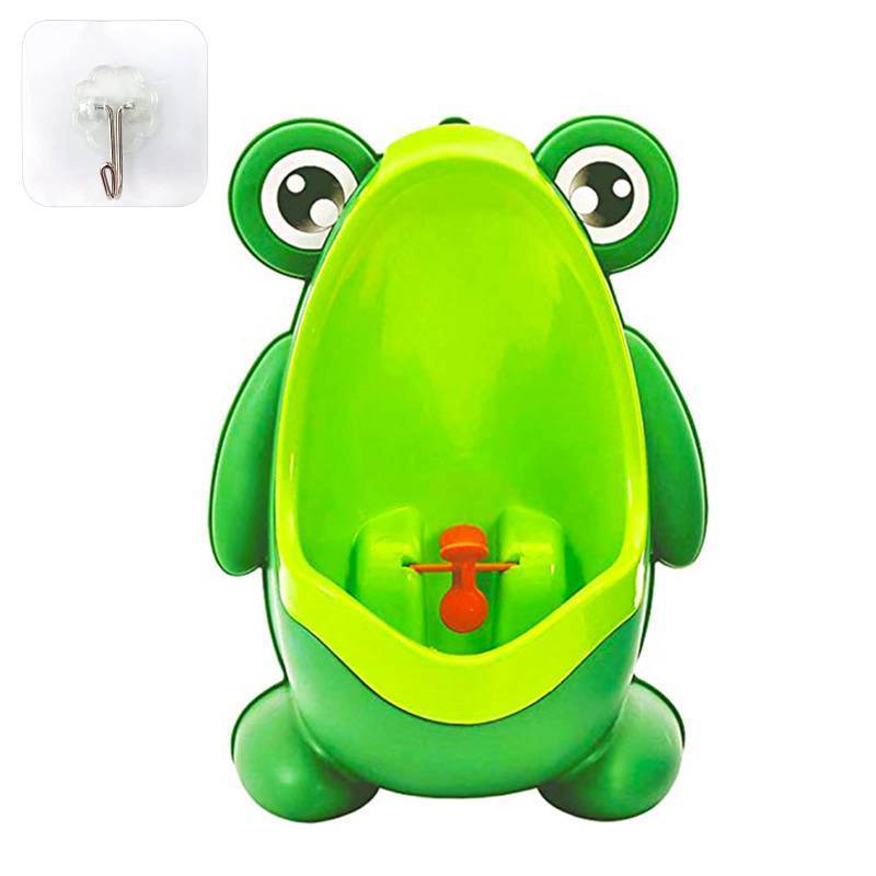 lot 1095 image: Frog Pee Training,Cute Frog Potty Training Urinal for Boys with Funny Aiming Target,Frog Shape Pee Trainer Retail $18