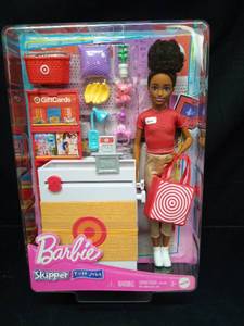 lot 82 image: Barbie Skipper Danielles First Job Target Doll Set with Checkout Stand and Accessories - Retail $33