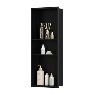 lot 87 image: Neodrain 3-Tier Matte Black Recessed Shower Niche, 30X12 Inch Wall Niche, it is new but it does not have the shelves so listed as open box - Retail $150