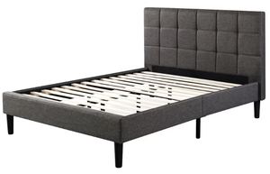 lot 1003 image: Blackstone by Zinus Upholstered Square Stitched Platform Bed Full  - Retail $320