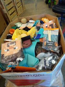 lot 26 image: Halloween Pallet with HUGE Resale Value 48 x 37 x 26 with hundreds of items, toddler up to adult full costumes, costume accessories, pet costumes and or gear, indoor  outdoor decor - Retail $2,000