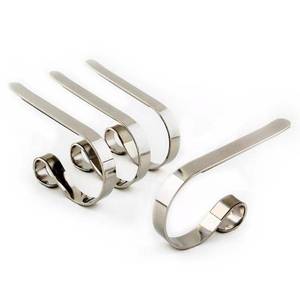 lot 1037 image: Original MantleClip 4pk Christmas Stocking Holder Silver Metal Stocking Hangers, Polished Finish, 10lb Capacity - Retail $20