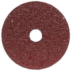 lot 1052 image: Norton 7 Coated Fiber Disc, 78 Mounting Hole Size, Extra Coarse, 16 Grit Aluminum Oxide, 5 PK - pkg. of 5 - Retail $18