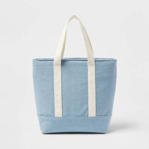 lot 1068 image: Solid Canvas Lunch Tote Blue - Threshold Set of 2 - Retail $15
