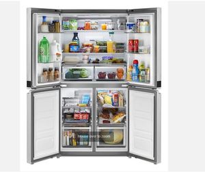 lot 1005 image: 36-inch Wide Counter Depth 4 Door Refrigerator - 19.4 cu. ft. - Retail $2,300