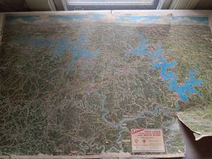 lot 100 image: Arkansas Twin Lakes Lake Bull Shoals Lake Norfork White River Map 1967