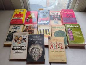 lot 116 image: Mixed Books Lot Orwell, Nabokov, Lawrence, Rabelais, Aristophanes, and Others