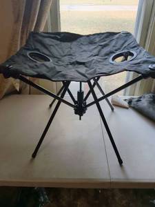 lot 125 image: Portable Camping Stool with Two Cup Holders