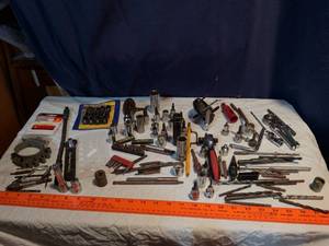 lot 201 image: Mechanic Tool Lot. DeWalt, Sockets, Drill Bits Punches, Chisels, Calipers