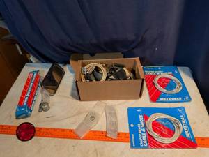 lot 233 image: Bikextras Bicycle Parts Lot Brake Cables Shoes Reflectors