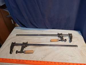 lot 240 image: 2 Bar Clamps with Wood Handles