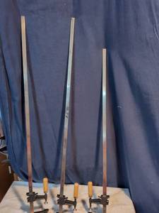 lot 241 image: 3 Bar Clamps with Wooden Handles
