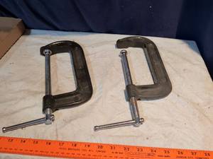 lot 243 image: C-Clamp Pair 2-inch Throat Depth