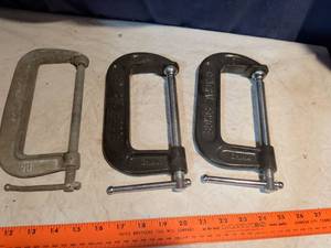 lot 248 image: C-Clamp 3-Piece Set with Screw Handles
