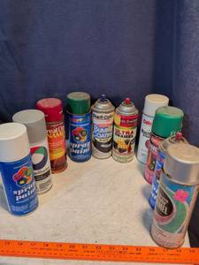 lot 271 image: Lot of 10 Assorted Spray Paint and Coating Cans