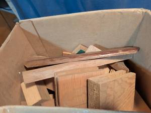 lot 338 image: Mixed Wood Offcuts and Scrap Pieces Box Lot