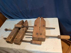 lot 340 image: Jorgensen Wood Vise Clamp Set with Screw Handles