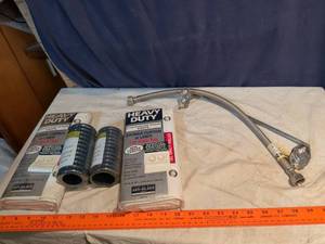 lot 341 image: Heavy Duty Shower Curtain Liner White 70x78 with Rings and Supply Line Lot