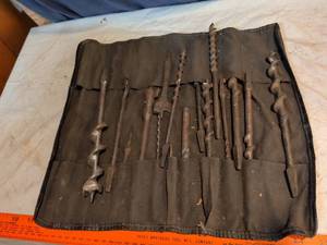 lot 377 image: Hayes Brothers Tool Mfg Company Auger Bit Set Canvas Roll