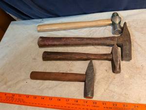 lot 387 image: Hand Hammer Lot 4 Claw Hammers Mixed Handles