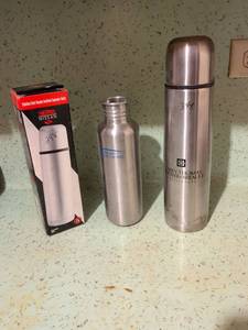 lot 528 image: Thermos Nissan Stainless Steel Vacuum Insulated Commuter Bottle Lot of 3