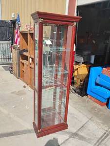lot 34 image: Wood Glass Display Cabinet