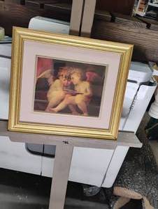 lot 64 image: Antique Style Cherub Angle wall art