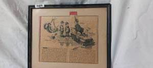 lot 2032 image: Page of vintage Yank Army weekly 45 Magazine framed
