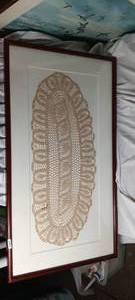 lot 2041 image: Framed table cloth