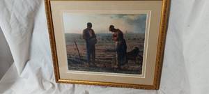 lot 2049 image: The Angelus, Old Famous oil painting