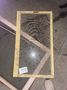 lot 107 image: old vintage windows two with glass and one with just window screen