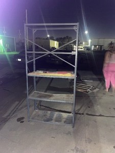lot 110 image: metal storagedisplay shelves