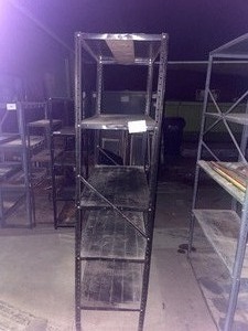 lot 111 image: metal storagedisplay shelves