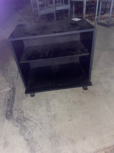 lot 120 image: small black wooden shelf