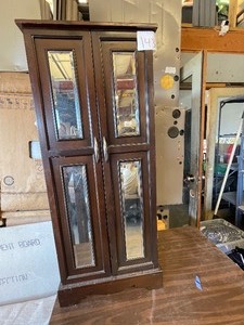 lot 143 image: Beautiful Brown Wooden Jewelry Cabinet.
