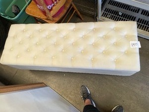 lot 150 image: Cream storage Ottoman