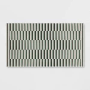 lot 21073 image: 311x55 Color Blocked Striped Rectangular Indoor Outdoor Area Rug Green - Room Essentials - Retail $35