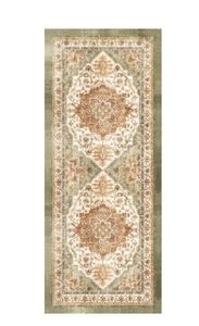 lot 21102 image: Oriental-Style Area Rug Runner with Geometric Medallion Pattern set  - Retail $75