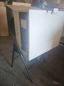 Modern Ring Floor Lamp Brushed Nickel Finish - Threshold: ETL Listed, Cotton/Polyester Shade, Metal Body - Retail: $115