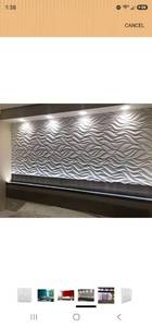 lot 21128 image: 22- 2x2 Textured 3D Wall Art Panels White Wave Pattern - Retail $400
